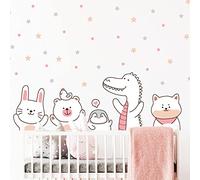 Adesivi murali per bambini - Decorazione cameretta bambino - Adesivi murali per bambini - Adesivo da parete scandinavo - Adesivo da parete con animali del circo felice - H60 x L90 cm