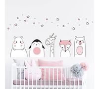 Adesivi murali per bambini - Decorazione cameretta bambino - Adesivi murali per bambini - Adesivo da parete scandinavo - Adesivo da parete con animali amici della notte - H120 x L180 cm