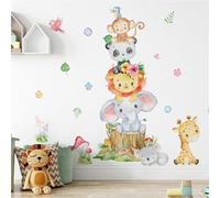 Adesivi murali per la decorazione della casa con simpatici animali, carta da parati autoadesiva per cameretta dei bambini e asilo(F)