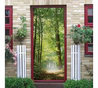 Adesivi Murali Per Porte 3D Peel And Stick- Foresta Verde 77 X 200 Cm -Decalcomanie Autoadesive Per Porte In Pvc Rimovibile Per Porte Impermeabili Carta Da Parati Wall Art Decor Sticker - -8Y4H3D2Q4V1