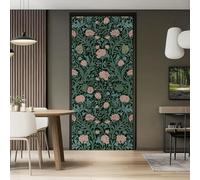 Adesivi Murali Per Porte 77 x 200 cm, PVC Impermeabile Autoadesivo William Morris, Fiori Eleganti Decorazione Domestica adesivo per porta, Verde oliva Cucina Camera da letto Interni Creative Sticker