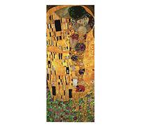 Adesivi Murali Per Porte Interne Legno, Adesivo da parete Decalcomania per arredamento camera da letto Impermeabile, Aggiornamento in vinile premium rimovibile, Pittura dorata Gustav Klimt Il bacio