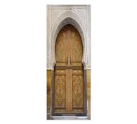 Adesivi Murali Per Porte Interne Legno, Adesivo da parete Decalcomania per la decorazione della casa della camera da letto Impermeabile, Aggiornamento in vinile premium, Arco arabo Marocco Retro