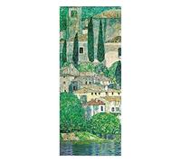 Adesivi Murali Per Porte Interne Legno, Wall Sticker Decal per camera da letto Home Decor Impermeabile, Rimovibile Premium Vinyl upgrade, green Gustav Klimt Chruch in Cassone