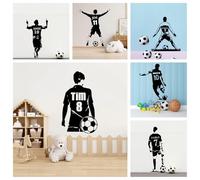 Adesivi Murali Personalizzati Per Il Calcio, Decalcomanie Murali Personalizzate Per Il Calcio, Adesivi Fai Da Te Con Nome E Numeri, Regali Per Gli Amanti Del Calcio(L:16x9in)