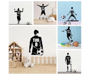Adesivi Murali Personalizzati Per Il Calcio, Decalcomanie Murali Personalizzate Per Il Calcio, Adesivi Fai Da Te Con Nome E Numeri, Regali Per Gli Amanti Del Calcio(XL)