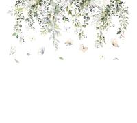 Adesivi Murali Pianta Foglie Verdi, Vite Adesivi Da Parete Piante, Appeso Vite Fiore Adesivi, Grandi Farfalle Floreali Stickers Per Soggiorno, Camera Da Letto, Letto Soggiorno Tv Parete