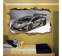 Adesivi Murali RACING CAR WALL STICKERS 3D ART MURAL POSTER OFFICE
