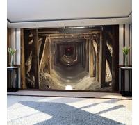 Adesivi Murali Retrò del legno nelle gallerie e nelle miniere 3D Fotomurale 200 x 140 cm Retrò Moderno Poster Murale Gigante per Bambini Camera da Letto Parete
