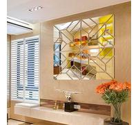 Adesivi Murali Specchio 20CM20CM 3D Specchio 4pz Mosaico Argento Quadrato Sempl