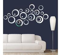 Adesivi Murali Specchio Circolare Removibile Acrilico Specchio Adesivo Parete Specchio Decal per Casa Decorazione Soggiorno Camera da Letto Set 3D Specchio Rotondo (Stile 6, 24 Pezzi) g