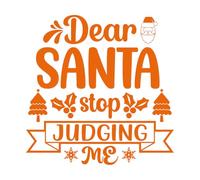 Adesivi murali tipografia natalizia caro babbo natale smettila di giudicarmi 67.2x68.2cm Rimovibile senza lasciare residui di colla Arancia