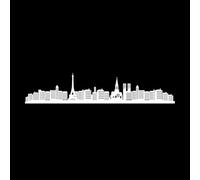 Adesivi murali una raffigurazione della silhouette del paesaggio urbano di Parigi tra cui la Torre Eiffel e le iconiche cattedrali 36x176.4cm Non cade Bianco