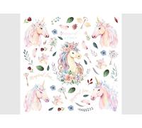 Adesivi Murali Unicorno per Cameretta e Stanza dei Neonati, Stickers da Parete per Bambine e Bambini di AG Design | 30 x 30 cm | ADKS 3936