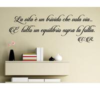Adesivi Murali Vasco Rossi frasi Vita Brivido Wall stickers da parete per muro