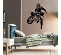 adesivi murali wall stickers decalcomania free style bike moto motocross b0197