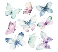 Adesivi murali Watercolour farfalle 31x31 cm 2 fogli Multicolore