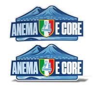 Adesivi Napoli 4° Scudetto 202 Sticker Campioni d'Italia Ciuccio Anema e Core