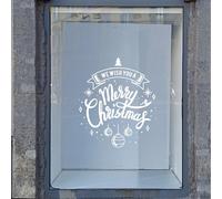 adesivi natale per vetrine allestimento vetrofanie per negozi buone feste a1093