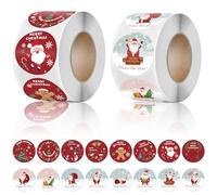 Adesivi natalizi, 1000 pezzi, adesivi natalizi, autoadesivi, natalizi fatti a mano, biglietti di fuliggine, confezioni regalo