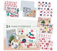 Adesivi natalizi: 327 fantastici adesivi e numerati 1-24 in un set da 10 fogli per Natale 2023 - adesivi personalizzati, sacchetti regalo - etichette adesive natalizie, natale decorazioni LIVAIA