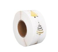 Adesivi natalizi - 500 pezzi di adesivi per albero, adesivi natalizi foglio dorato adesivo rotolo 2,5 cm, per bambini studenti, amici, famiglia, madre, papà, diario su invito