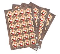 Adesivi natalizi Babbo Natale, 96 pezzi: stickers natale piccoli Ø 4 cm, etichette natalizie adesive rotonde, decorazioni per regali, chiudipacco, buste, biglietti, scrapbooking