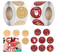 Adesivi Natalizi Etichette, 1000 Pezzi Adesivi Natalizi Etichette, Adesivi Natale Rotolo, Buon Natale Adesivi Natalizi Rotolo, 2,5cm Adesivi Merry Christmas per Scrapbooking Album