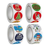 Adesivi Natalizi Etichette Adesive Natalizie 2000 Pezzi Adesivi Rotondi Adesivi Regalo, per Buste, fatti a mano, Scatole da Imballaggio, Decorazioni Natalizie