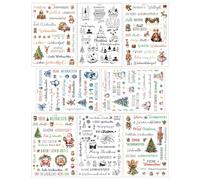 Adesivi natalizi per artigianato, parole di Natale, strofinano sui trasferimenti per artigianato, si aggrappano vintage per bambini, ufficio, casa, festa del Ringraziamento, scrapbooking, diario