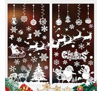 Adesivi Natalizi per Finestre, Bianche Vetrofanie Natalizie Finestre per Vetrine Removibili Stickers Natalizi per Finestre Addobbi Fiocchi di Neve Adesivi Natale Finestra Decorazioni per Finestre