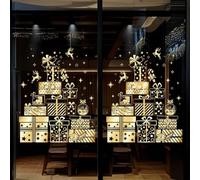 Adesivi natalizi per finestre in PVC con fiocchi di neve e alberi per decorazioni stagionali su superfici in vetro per la casa (gruppo di 1)