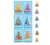 Adesivi natalizi per finestre su entrambi i lati, adesivi festivi con elementi classici per le vacanze, fiocchi di neve, Babbo Natale, renna e pupazzi di neve, per uso interno ed esterno (1 set di 6