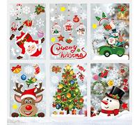 Adesivi Natalizi per Finestre, Vetrofanie Natalizie Finestre per Vetrine Vetro Porta Rimovibile Stickers Natalizi Addobbi Bianche Fiocchi di Neve Adesivi Natale Finestra Decorazioni per Negozi Casa