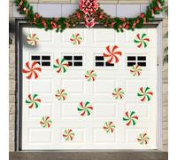 Adesivi natalizi per porte del garage, con lettere allegre e luminose e accenti di lampadine che resistono al vento, alla pioggia e alla luce solare, per la decorazione stagionale della casa (3)