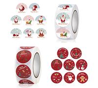 Adesivi Natalizi Rotolo,Adesivi Natalizi,Natalizie Adesivo Tondo,Etichette Adesive Natale,Adesivi di Tenuta Natalizia,DIY Adesivi a Tema Natale,Adesivi Regalo (A)