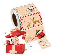 Adesivi natalizi - Rotolo con 500 etichette autoadesive per regali, etichette di Natale e sigilli per buste, per sacchetti regalo, biglietti, carta, scrapbooking