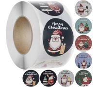 Adesivi natalizi rotondi regali autoadesivi Babbo Natale 500 pezzi 22328
