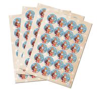 Adesivi natalizi San Nicola, 96 pezzi Ø 4 cm: stickers natale rotondi rossi e dorati, etichette natalizie adesive per pacchetti, biglietti, buste, chiudipacco e decorazioni regali