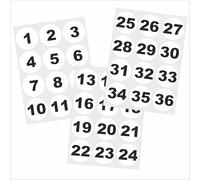 Adesivi numerici 1-36 con numeri neri I Ø 6 cm I Adesivi esterni I Utilizzabili come numeri civici, per cassette delle lettere e porte I Resistenti alle intemperie I hin713