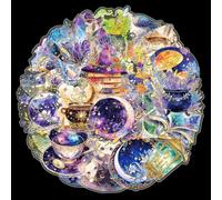 Adesivi Olografici, 30pc Adesivi Trasparenti per Scrapbooking, Adatti per Album di Ritagli, Album Fotografici, Diari, Artigianato(Strega)