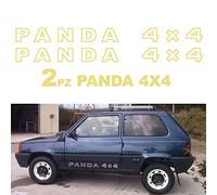 Adesivi Panda 4x4 Stickers Tuning Logo Fiat Stemma Sisley Fuoristrada (Beige)