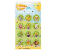 Adesivi pasquali 3D glitterati - set da 12 pezzi