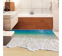 Adesivi pavimento oceano spiaggia 3D Waves decalcomania arte da parete per sala