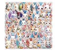 Adesivi per animali per il journaling, bunny decalcomanie 50x Cute Adesivi | Decalcomanie impermeabili estetica divertente per le bottiglie d'acqua di scrapbook