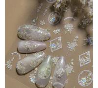 Adesivi per arte di unghie con decorazioni di ali di farfalla eleganti - Autoadesivi, senza profumo, per decorare mani e piedi con disegni raffinati, facili da applicare, accessori per unghie PET