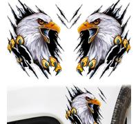 Adesivi per Auto Aquila 3D, 2 Pezzi Animale Aquila Auto-Styling 3D Adesivi per Auto, Adesivi per auto 3D Decalcomanie Adesivi animali per carrozzeria Scratch Occlude Adesivi Decorazione per auto