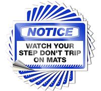 Adesivi per auto Avviso Watch Your Step Don't Trip On Mats adesivi 10 pezzi piccoli cartelli adesivi Hardhat e decalcomanie (6 x 9 cm)