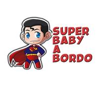 Adesivi per Auto Baby on Board Bimbo a Bordo Super Eroi personaggio a scelta Bebè a bordo/Bebè In Car Decalcomanie Etichetta Sticker adesivo divertente (Super-Baby)
