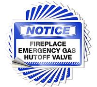 Adesivi per auto con avviso di emergenza per camino, valvola di arresto del gas, 10 pezzi, adesivi inappropriati (8 x 12 cm)